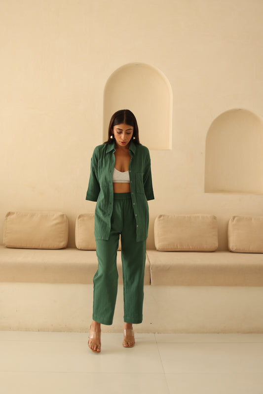 Lana Set with Pants- Forest Green