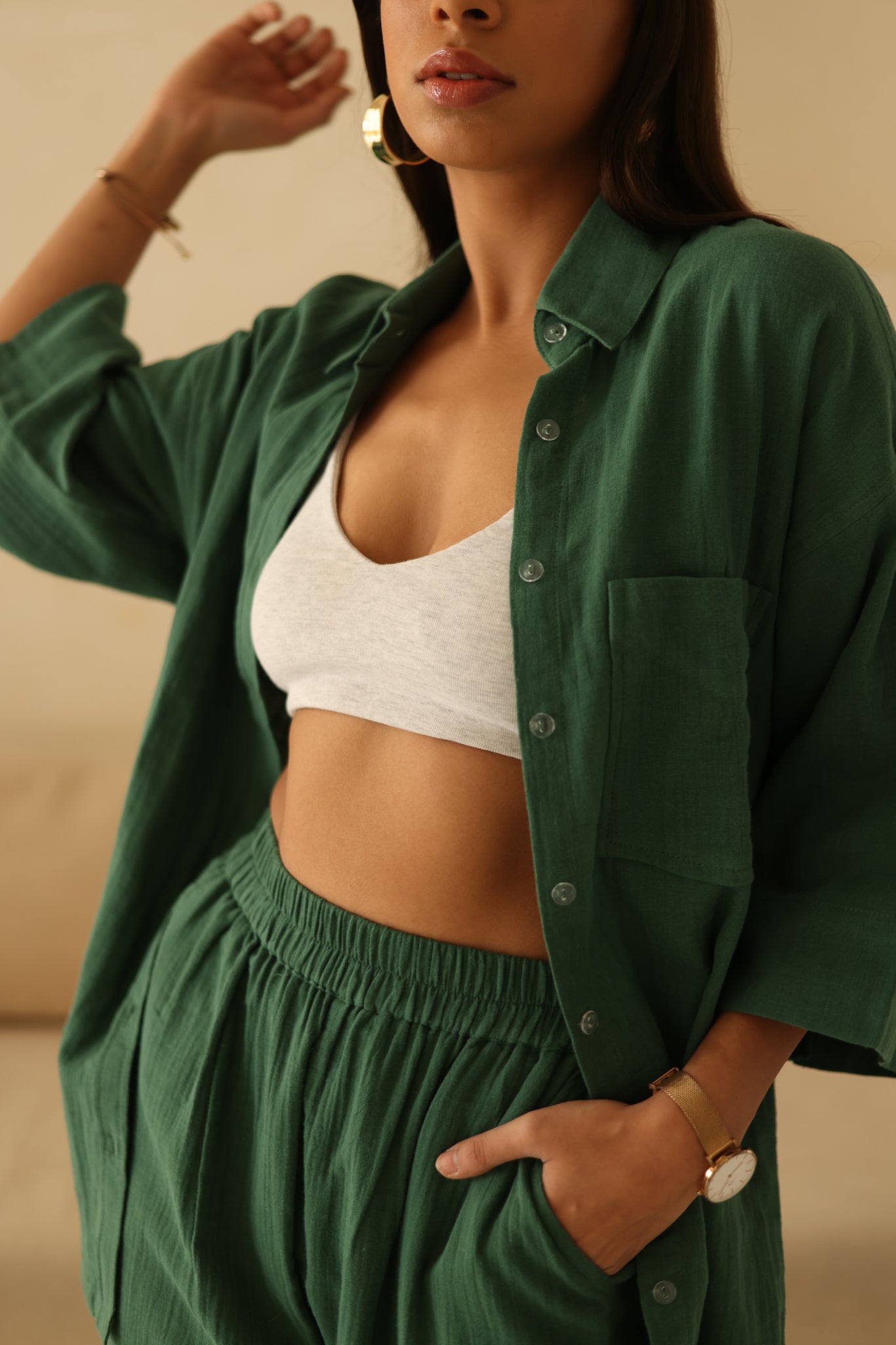 Lana Set with Pants- Forest Green