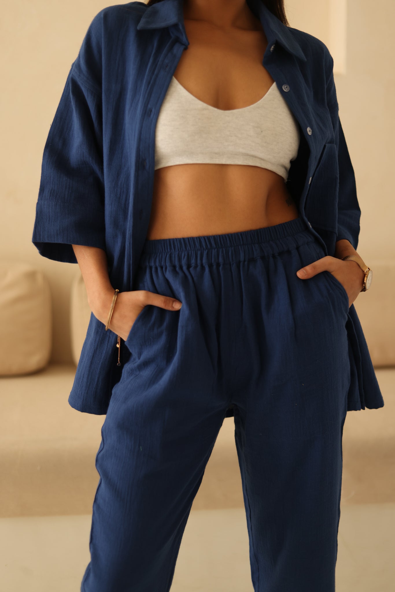 Lana Set with Pants- Space Blue