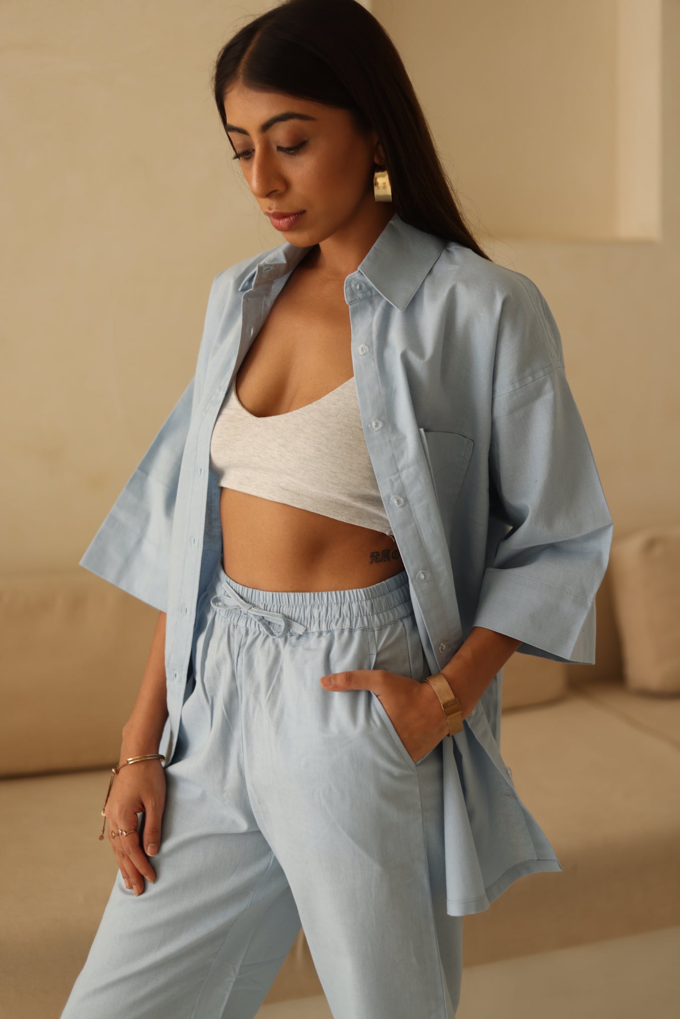 Lana Set with Pants- Sky Blue