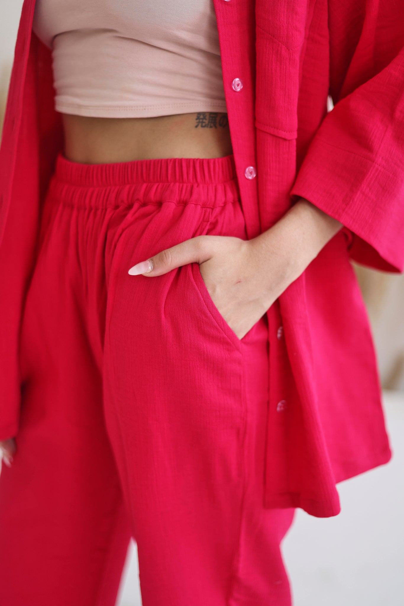 Lana Set with Pants- Fuchsia